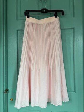 J. Crew Blush Pink Pleated Midi Skirt NWT